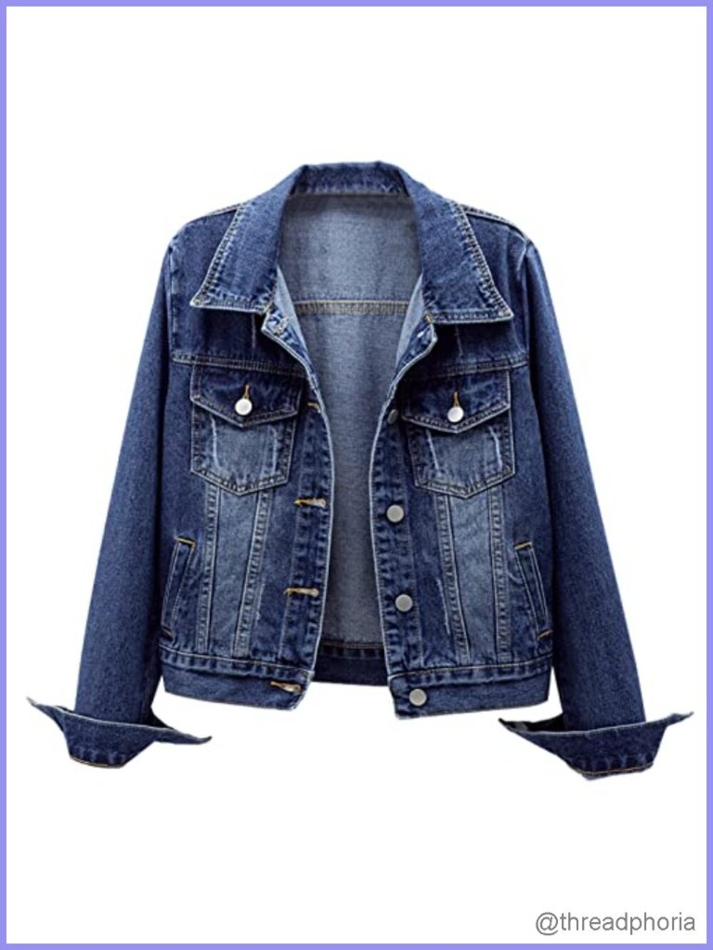 Womens Oversized Distressed Ripped Denim Jean Jacket Cotton Blend